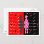 レズビアンバレンタインデーとギフト シーズンポストカード (正面/裏面)