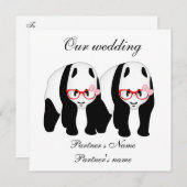 レズビアンパンダズ結婚式招待状 招待状 (正面/裏面)