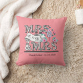 『レズビアンパーソナライズされたの贈結婚り物』 クッション (ブランケット)