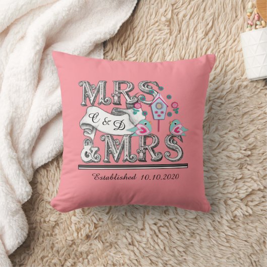 『レズビアンパーソナライズされたの贈結婚り物』 クッション (ブランケット)