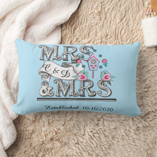 『レズビアンパーソナライズされたの贈結婚り物』 ランバークッション (ブランケット)