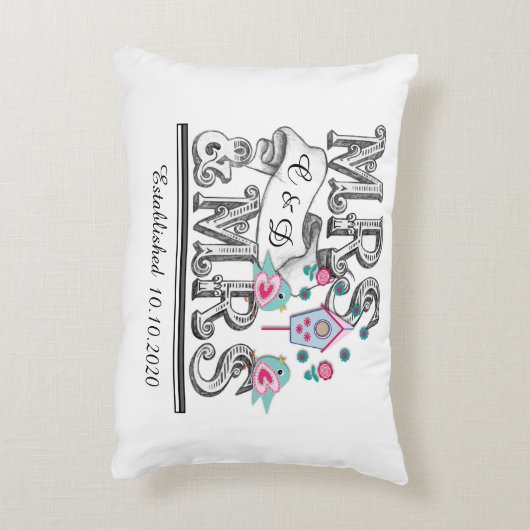 レズビアンパーソナライズされた夫人の結婚贈り物 アクセントクッション (裏面(縦))