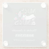 レズビアンパーソナライズされた夫人の結婚贈り物 ガラスコースター (裏面)