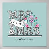 レズビアンパーソナライズされた夫人の結婚贈り物 ポスター (正面)