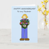 レズビアンパートナーへのハッピーアニバーサリー カード (黄色い花)