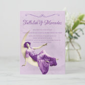 レズビアンパープルヴィンテージウェディング 招待状 (スタンド正面)