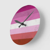 レズビアンピンク国旗 ラウンド壁時計 (傾斜)