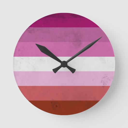 レズビアンピンク国旗 ラウンド壁時計 (正面)