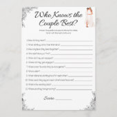 レズビアンブライダルシャワーゲーム，誰がカップルを知っている 招待状 (正面)
