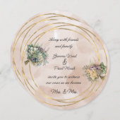 レズビアンブライダルブーケ結婚フローラ 招待状 (正面/裏面)