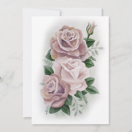 レズビアンブライダルリージェンシーピンクローズ 招待状 (裏面)