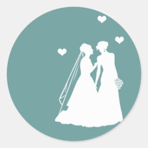 レズビアンブリデス結婚ズ ラウンドシール