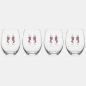 レズビアンブリーズリージェンシーピンクローズ ステムなしワイングラス (正面)