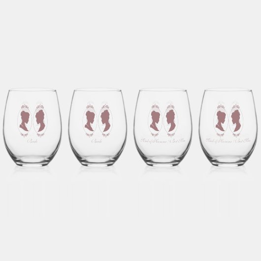 レズビアンブリーズリージェンシーピンクローズ ステムなしワイングラス (裏面)