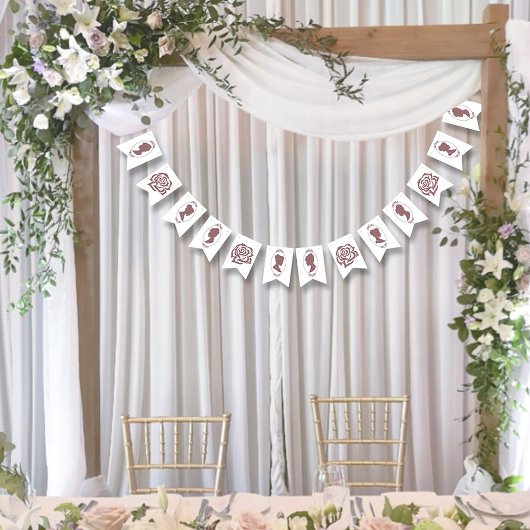 レズビアンブリーズリージェンシーピンクローズ バンティングフラッグ