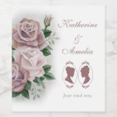 レズビアンブリーズリージェンシーピンクローズ ワインラベル (シングルラベル)