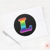 レズビアンプライドのためのL ラウンドシール (封筒)