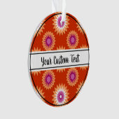 レズビアンプライドオレンジ色の花柄オーナメント オーナメント (正面)
