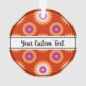 レズビアンプライドオレンジ色の花柄オーナメント オーナメント (裏面)