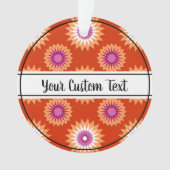 レズビアンプライドオレンジ色の花柄オーナメント オーナメント (正面)