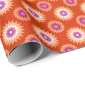 レズビアンプライドカラー/オレンジ色の花 ラッピングペーパー (ロールコーナー)