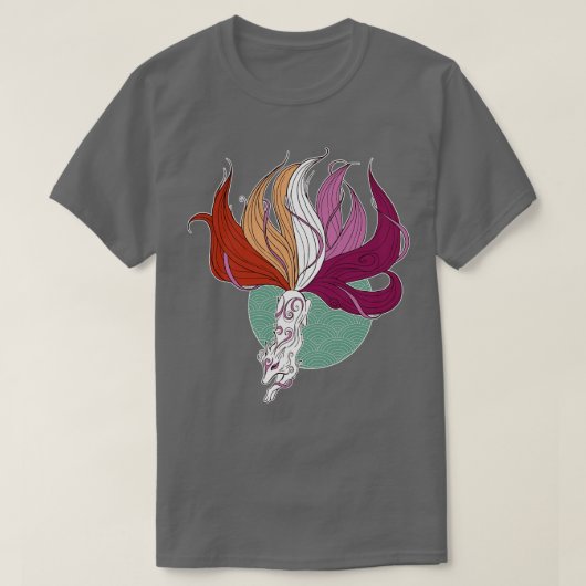 レズビアンプライドキツネ Tシャツ (デザイン正面)
