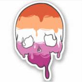 レズビアンプライドドリッピングスカル シール (正面)