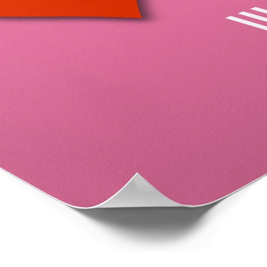 レズビアンプライドハートとカスタム文字 ポスター (角)