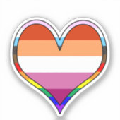 レズビアンプライドハート シール (正面)