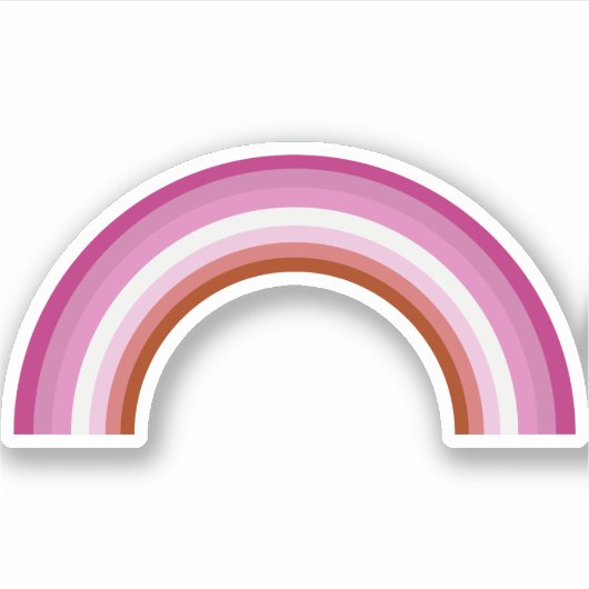 レズビアンプライドピンクレインボーフラグ シール (正面)