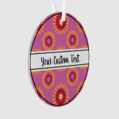 レズビアンプライドピンク花柄オーナメント オーナメント (正面)