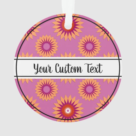 レズビアンプライドピンク花柄オーナメント オーナメント (裏面)