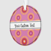レズビアンプライドピンク花柄オーナメント オーナメント (正面)