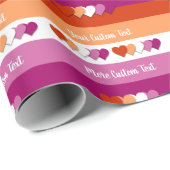 レズビアンプライドフラグと文字の折り返し紙 ラッピングペーパー (ロールコーナー)