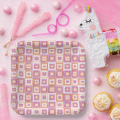 レズビアンプライドフラッグモダンアートレッドオレンジピンク ペーパープレート (パーティー)