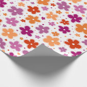 レズビアンプライドフラワーズドゥードルピンクレッドオレンジ ラッピングペーパー (角)