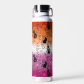 レズビアンプライドブラックキャット – Mystical Witchy ウォーターボトル (背面)