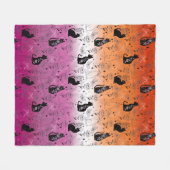 レズビアンプライドブラックキャット – Mystical Witchy フリースブランケット (正面(横))