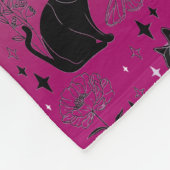 レズビアンプライドブラックキャット – Mystical Witchy フリースブランケット (角)