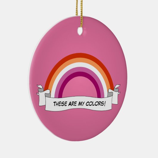 レズビアンプライドプライドレインボーセラミックオーナメント セラミックオーナメント (右)