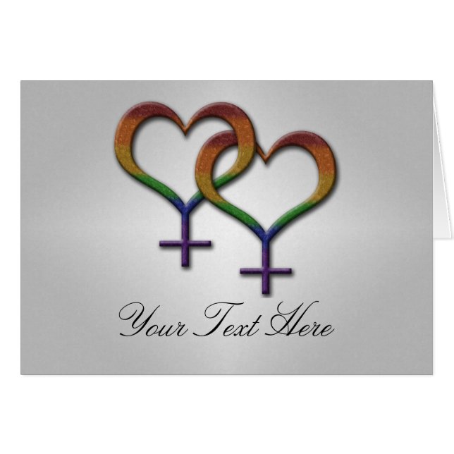 レズビアンプライドレインボー女性ジェンダー記号 (正面横)