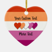 レズビアンプライド国旗と文字 セラミックオーナメント (正面)