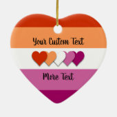 レズビアンプライド国旗と文字 セラミックオーナメント (裏面)