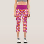 レズビアンプライド国旗のレインボーパターン カプリレギンス (正面)