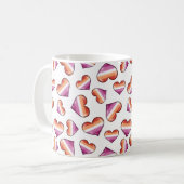 レズビアンプライド国旗ハートコーヒーマグ コーヒーマグカップ (正面左)