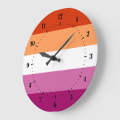 レズビアンプライド国旗 ラージ壁時計 (傾斜)