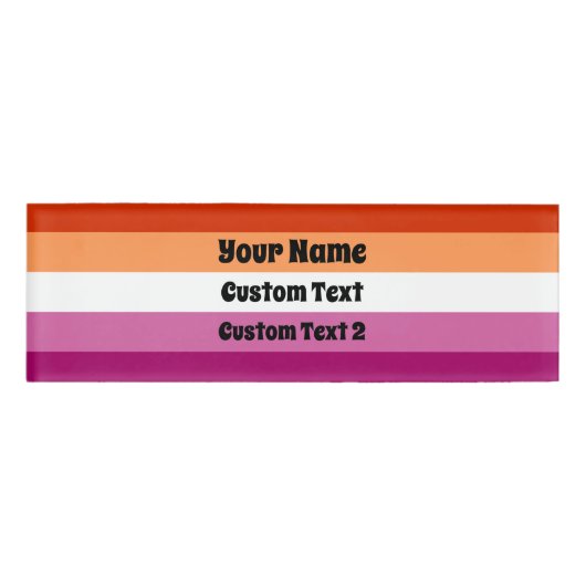 レズビアンプライド国旗 名札 (正面)