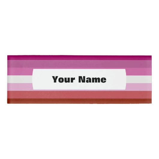 レズビアンプライド国旗 名札 (正面)