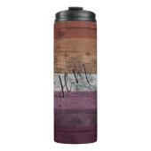 レズビアンプライド国旗LGBTウッドグレイン名前をカスタムする タンブラー (正面)