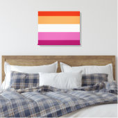 レズビアンプライド国旗LGBTQ キャンバスプリント (インサイチュ (寝室))